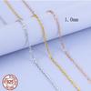 1pcs Genuine 925 Silver Singapore Box Snake Chain Necklace for Woman 40+5/40/45cm Basic Chain fit Pendant DIY Jewelry