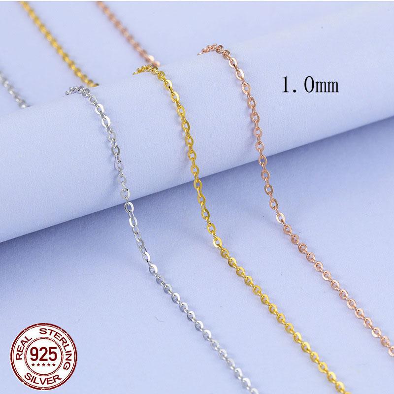 1pcs Genuine 925 Silver Singapore Box Snake Chain Necklace for Woman 40+5/40/45cm Basic Chain fit Pendant DIY Jewelry