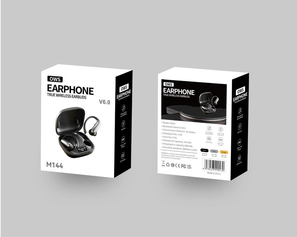 Smart M144 Ear Hook Semi-in-ear Bluetooth Earphones with Dual Digital Display