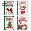 Christmas Themed Coil Bound Notebook Merry Gift Card Holder Book, DIY Spiral Party Favor Booklet, Xmas Gifts for Family, Friends, Celebrations