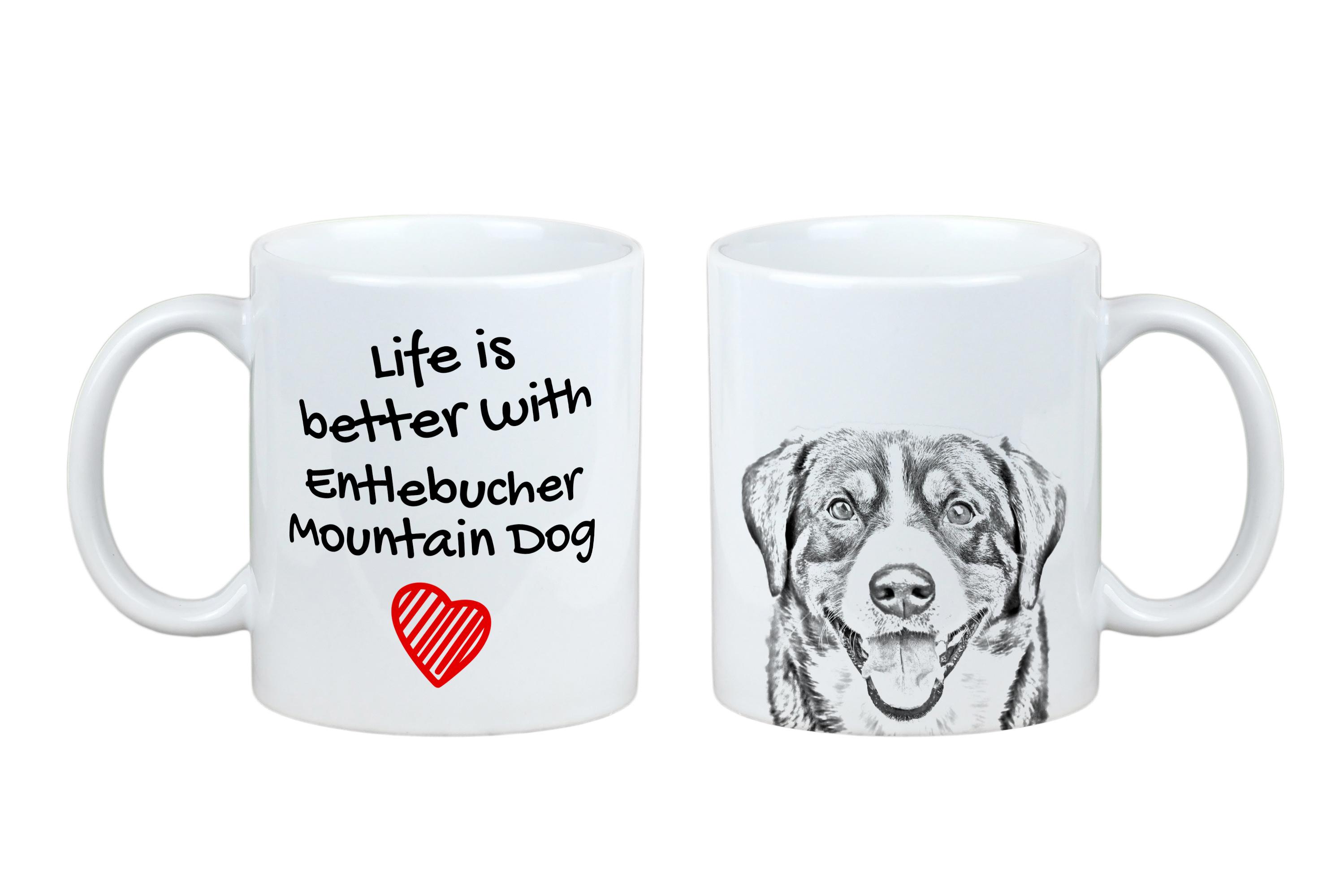 

Entlebucher Mountain Dog, Entelbuch Cattle Dog - cup with a dog, cup with a photo, personalized gift from the Art-Dog brand білий