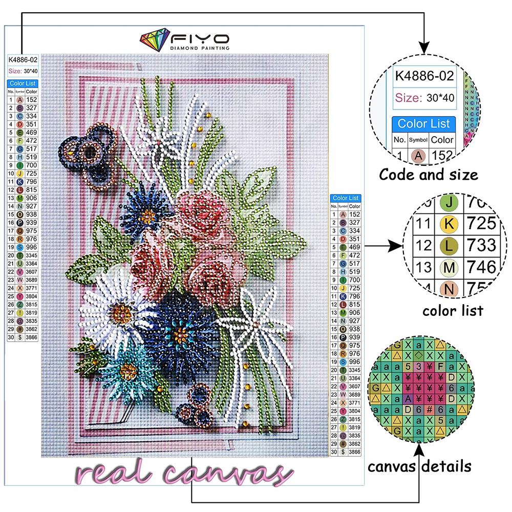 Diamantové vyšívání květin 5D DIY diamantová malba křížovým stehem drahokamu