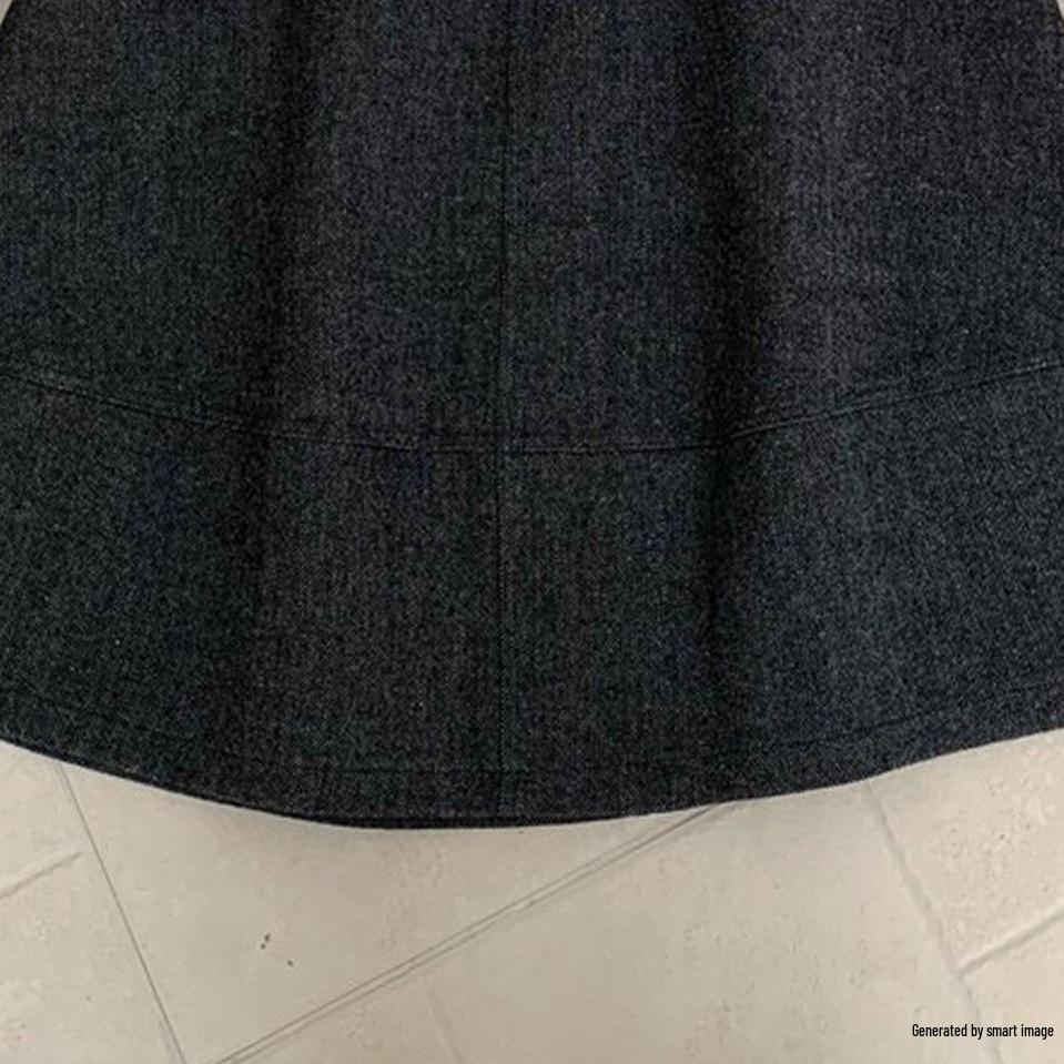 Highly Recommended! Women's Retro Woolen Pleated Slim-Fit Mid-Length Skirt, Korean Minimalist Style for Autumn/Winter.