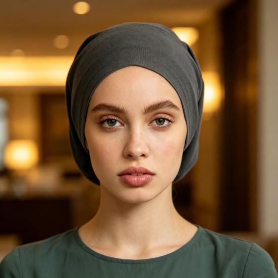 Headscarf Inner Hat Mercerized Cotton Soft Breathable Sweat-Wicking Base Hat High Elasticity No Pilling Fading Headscarf Liner