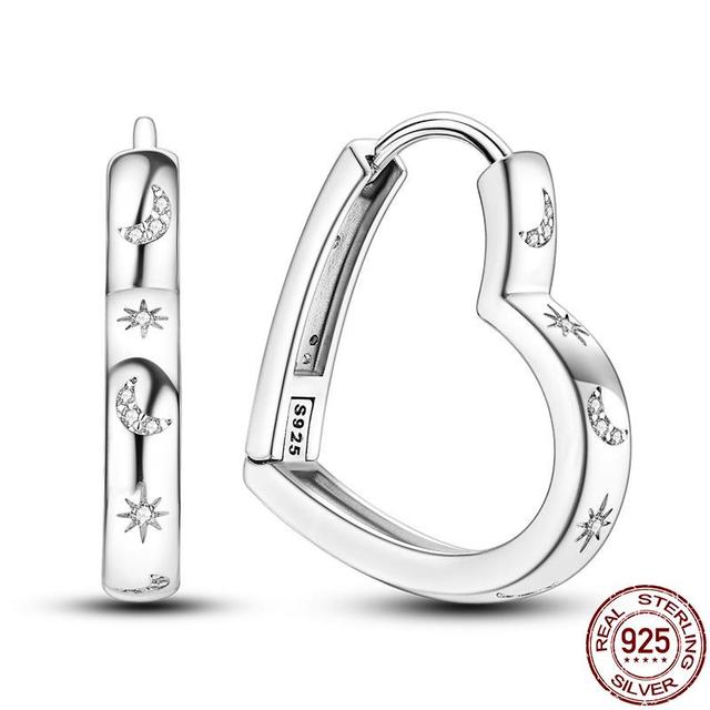 

100% настоящие серьги из серебра 925 пробы, снежинка, циркон, в форме сердца, золото, розовое золото, циркон, ювелирные изделия, сверкающий кулон-обруч зелёный