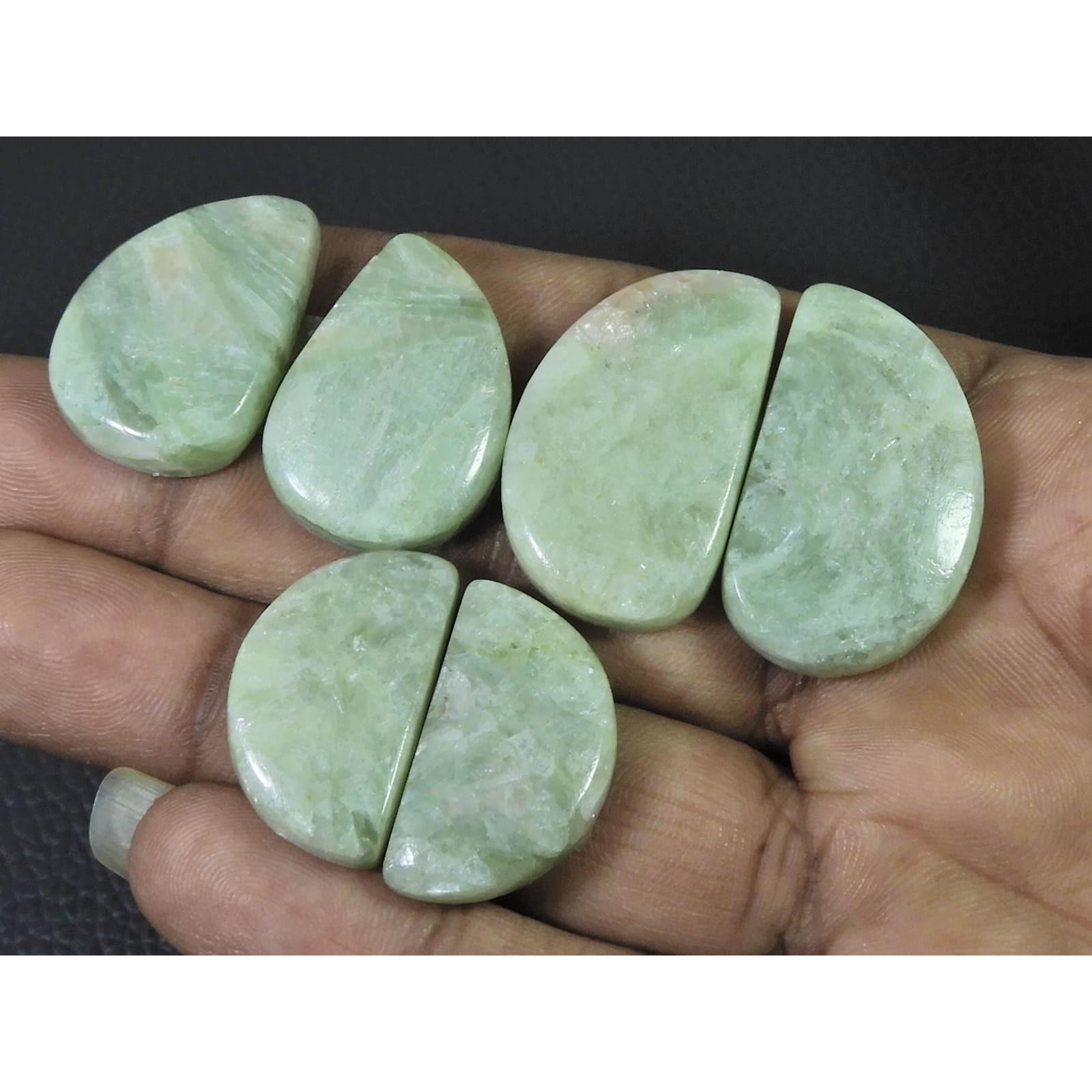 Natural Golden Seraphinite Matched pair Cabochon Loose Gemstone 03 Pair Lot C-2340