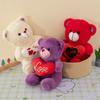 Cross-border Soft Cute Bear Doll Doll Plush Toy Love Bear Doll Sofa Throw Pillow for Girlfriend Gift