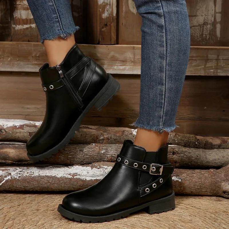 Fashion 2025 Hot Sale Ladies Shoes Ankle Women's Boots Fashion Belt Buckle Modern Boots Women New Plus Size Best Seller Shoes for Women