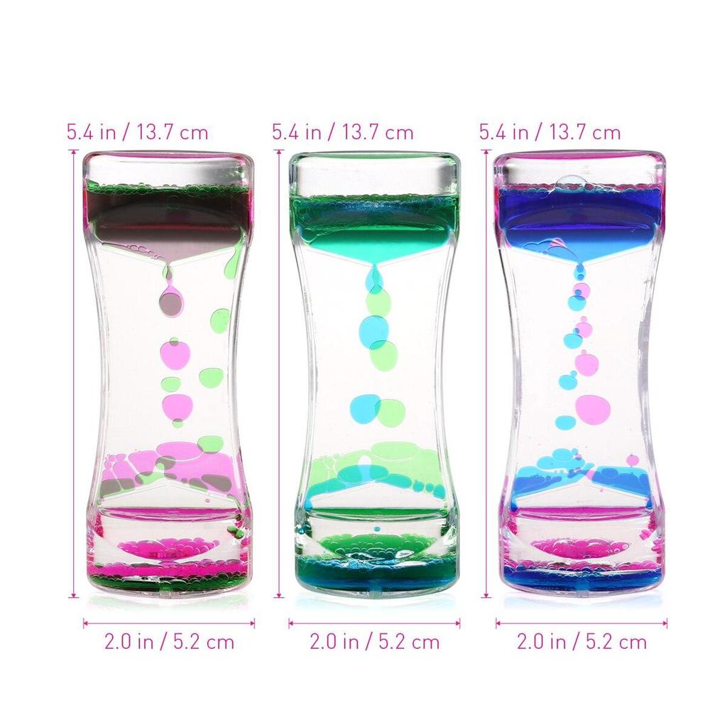 Dubbele kleuren oliezandloper Liquid Motion Bubble Timer met mooie taille Bureau Decor Verjaardagscadeau Kinderen Speelgoed WBL