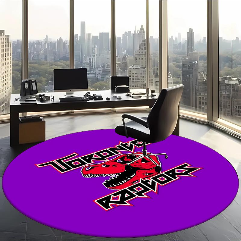 Toronto Raptors (1) Ofis için Yuvarlak Halı Ofis, Yatak Odası, Oturma Odası ve Ev Alanı için Dekoratif Yer Halısı