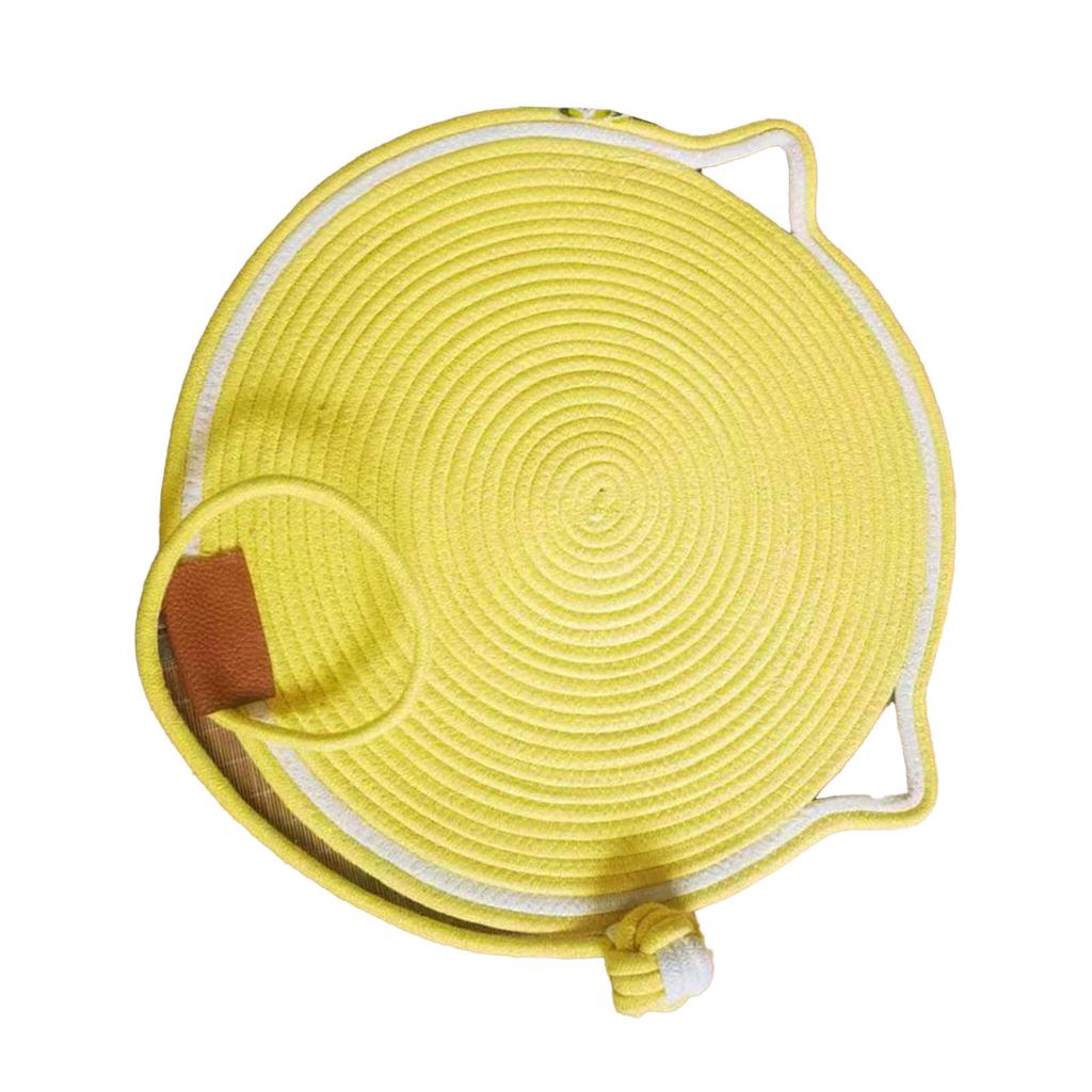 Cotton Thread Cat Mat Hand Woven Cartoon Cute Comfortable Scratch Proof Cat Scratcher Pad with Ball