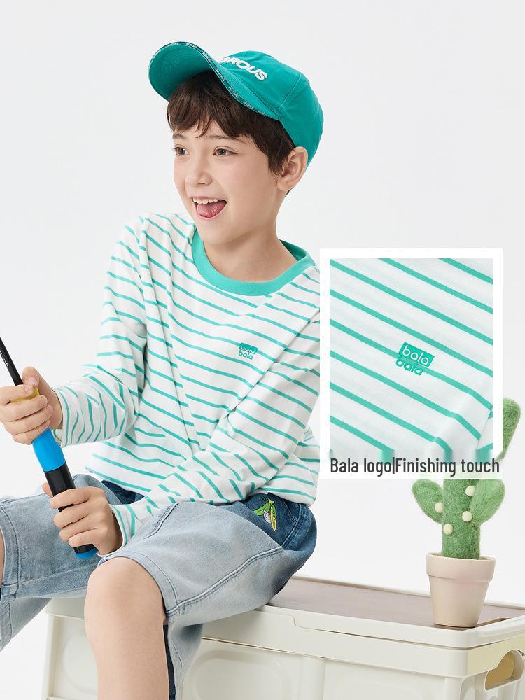 Balabala Kids' Long-Sleeve T-Shirt 2025: Spring & Autumn Style for Boys & Girls