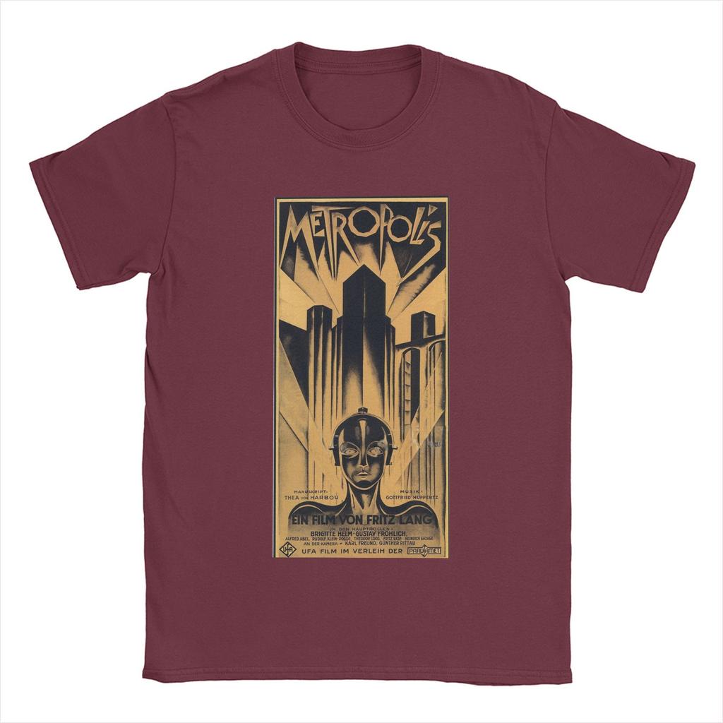 Neuheit Metropolis Fritz Lang Film T-Shirt für Herren O-Ausschnitt Baumwoll-T-Shirts Kurzarm-Tees Sommer-Tops