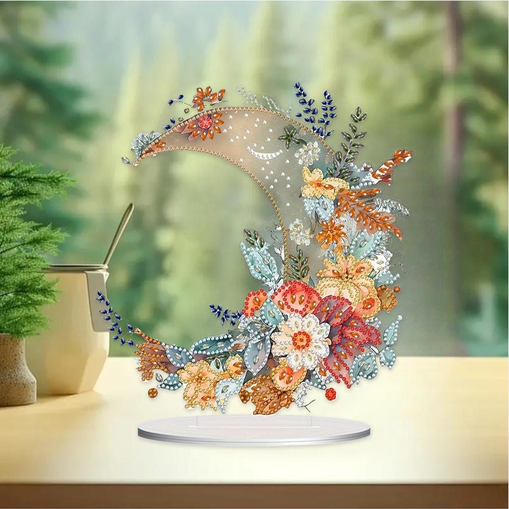 2D Flat DIY Table Top Diamond Painting Ornament Kits 5D DIY Diamond Art Tabletop Decorations for Home Office Desktop Decor
