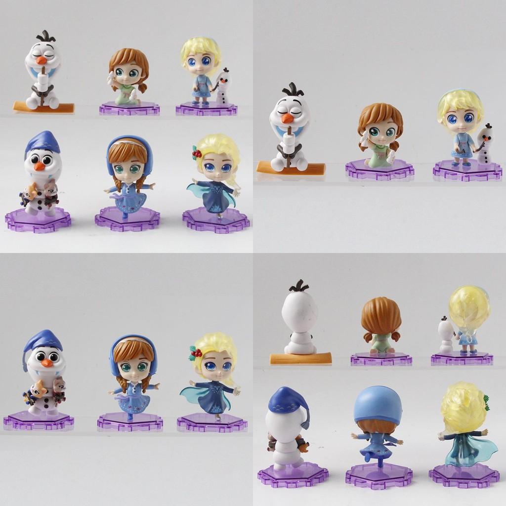 Elsa Frozen Olaf Pvc Model Set Collectible Figures Children Decor Playroom