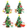 Children’s Handmade Mini Non-woven Christmas Tree Ornament with Silk Flower - Kindergarten Decoration Gift Pack