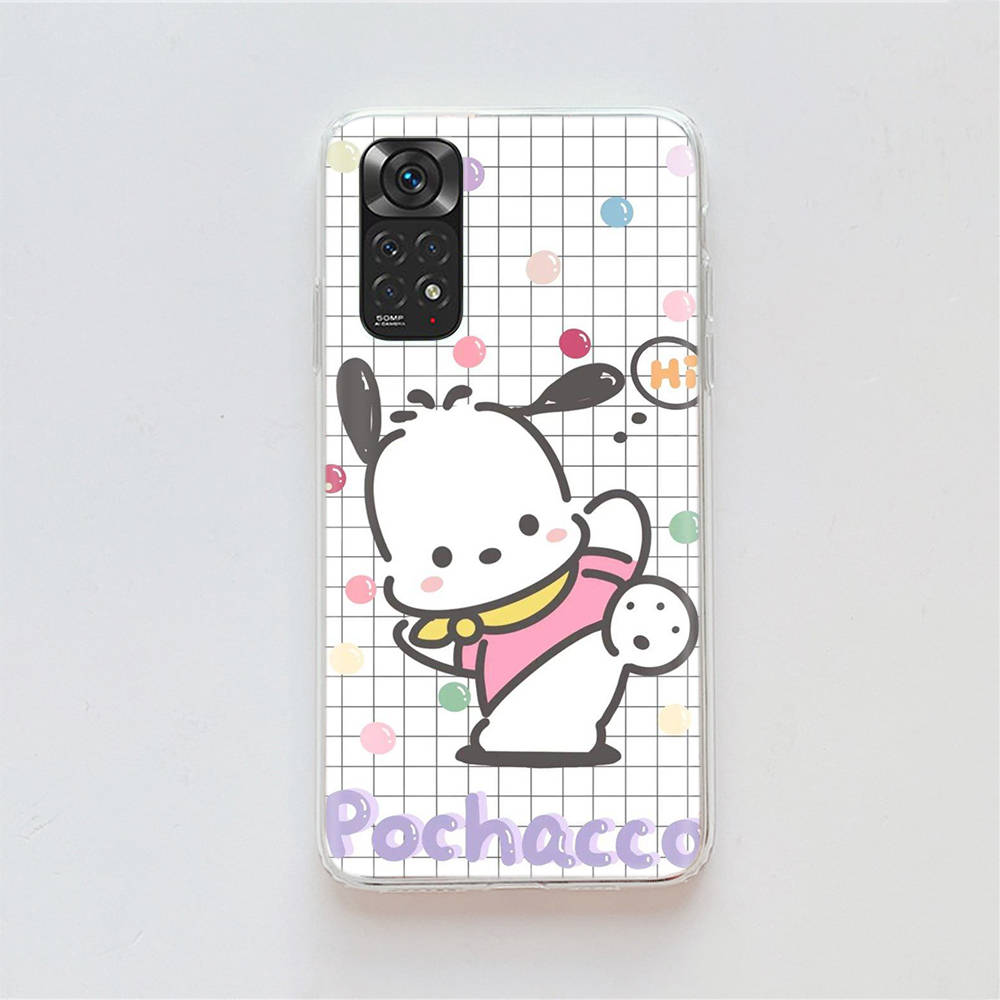 KT75 Niedliche Pochacco Hülle für Samsung A04 A14 A23 A34 A54 M23 M33 M52 M53 Realme 10 9 C30S C35 C55 VIVO Y02S Y21 Y33S Y51 X80 Pro Klare Hülle