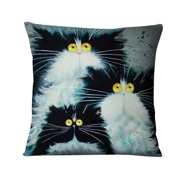 

Красочная наволочка с принтом мультяшного кота, украшение для дома, подушка для рисования, декоративный декор, пледы для дивана 40x40cm