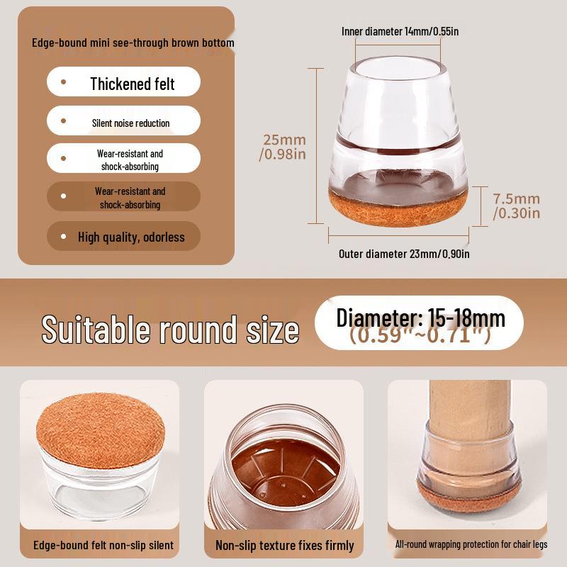 Reinforced Non-Slip Silent Chair and Table Leg Covers with Wear-Resistant Foot Pads