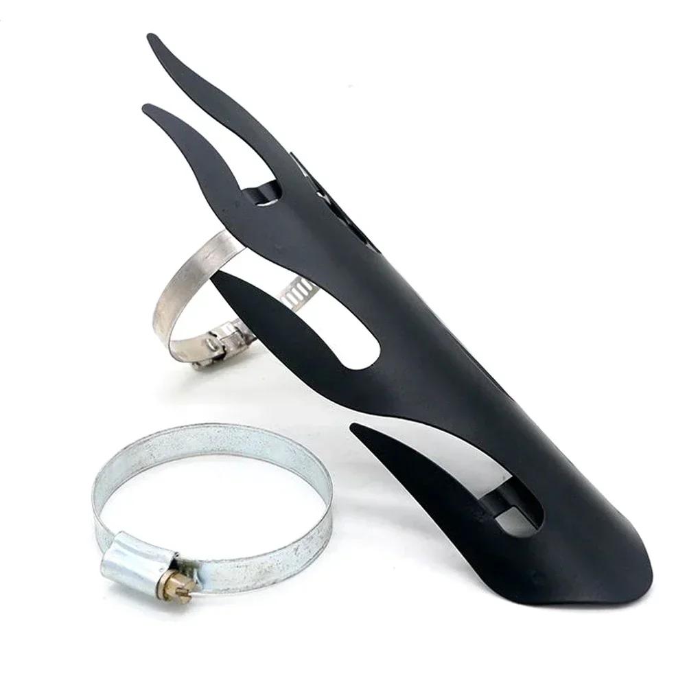 1PC Retro Flame Style Motorcycle Exhaust Muffler Pipe Heat Shield Cover Protector Iron For Choppers Cruisers