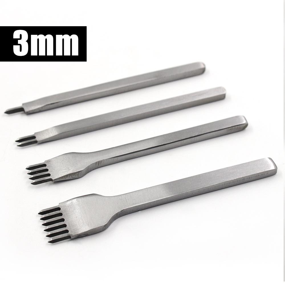 3/4/5/6mm Stainless Steel Diamond Chisel DIY Leather Tool Handmade Leathercraft Stitching Hole Punch Oblique Flat