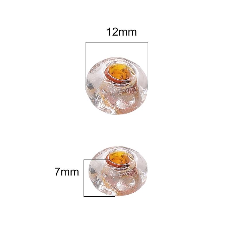 1pc [12x7mm] Water Ripple Wheel Beads Transparent Glass Wheel Beads Irregular Flat Round Beads DIY Accessories