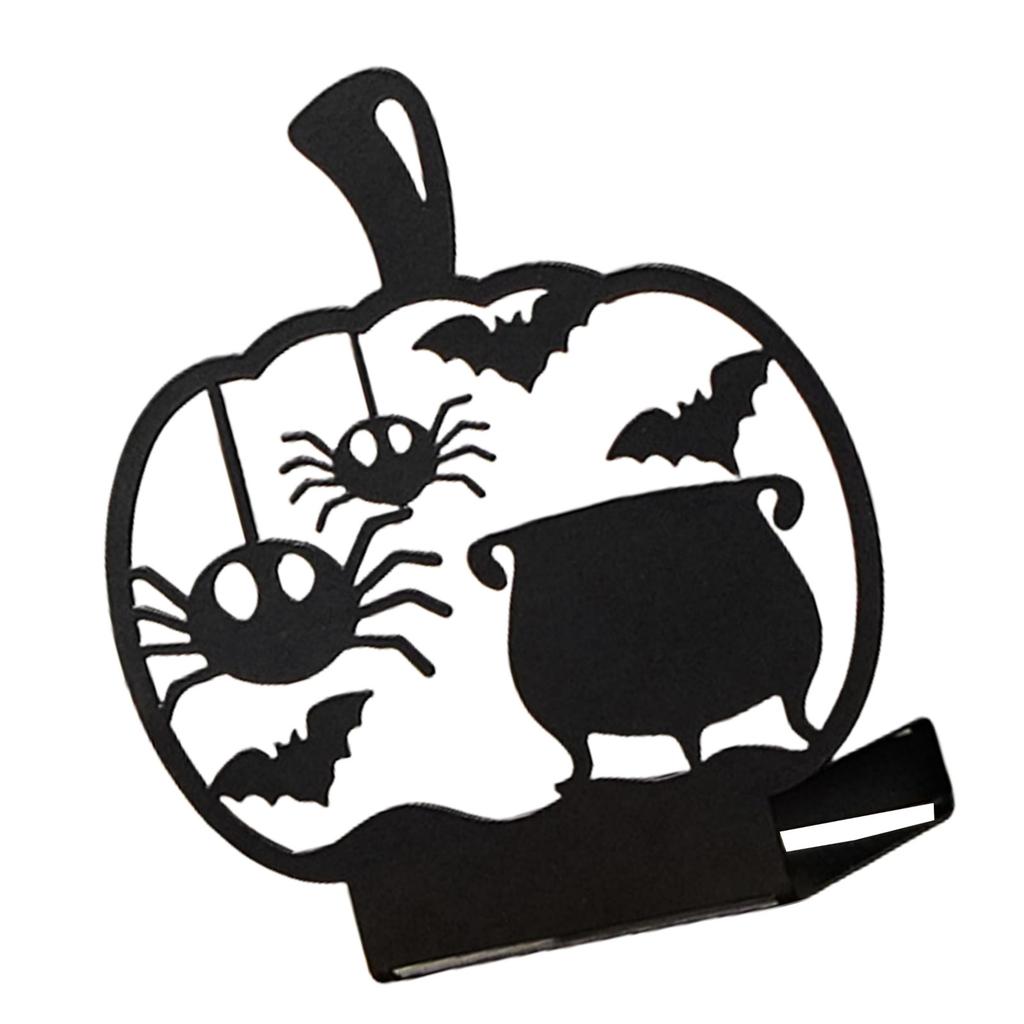 Halloween Metal Tealight Holders Hollowed Ghostly Bat Cats Iron Candle Stand Candlestick for Home Centerpieces Decors