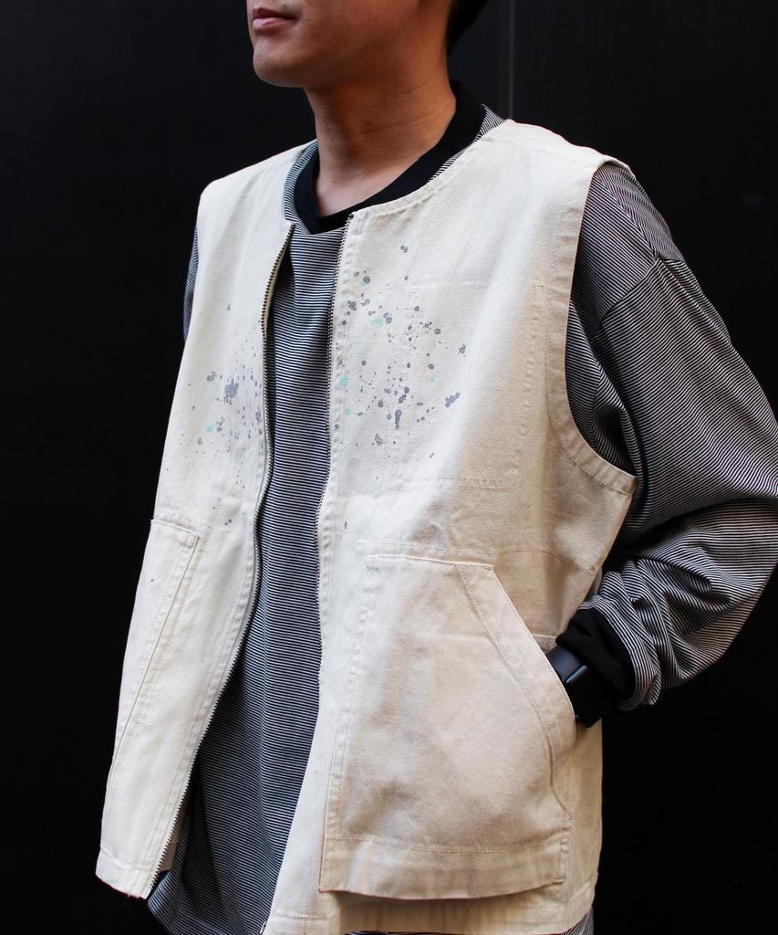 Snow Peak Sulfur Dyed Fade Painted Vest XL VT-26SU004 - Outerwear, Mid-layer Vest, Men's & Women's, ECRU,