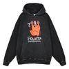 Heavyweight 440g Washed Vintage Denim-Style Anime Hoodie Men Streetwear Casual Sweatshirt