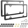 AICEL 2 Pcs Stainless Steel License Plate Frames, 4 Holes Car Licenses Plate Covers Holders, Heavy Duty Rustproof Front Rear Auto Tag Cover,