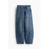 H M Regular Waist Super Barrel Jeans Blue