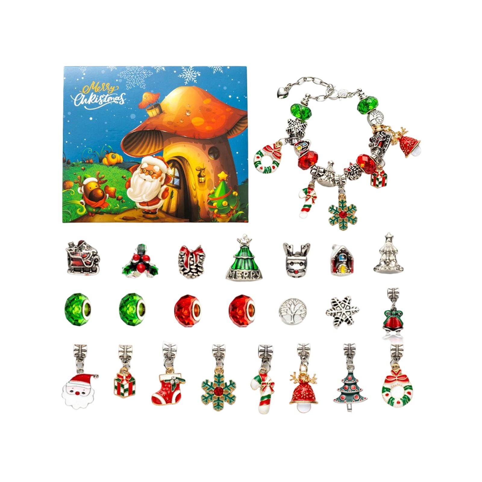 

Серия календарей прибытия с 24 ячейками, браслетные аксессуары, рождественский сюрприз, слепая коробка One Size