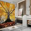 Golden Autumn Tree Bath Curtain - Vibrant Leaves & Majestic Forest,Waterproof Home Decor Adds Warmth And Beauty To Your Bathroom