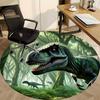 1pc Dinosaur Forest Scene Chair Carpet for Office, Round Non-Slip Durable Large Size Office Carpet, Suitable for Office, Beautiful Decoration