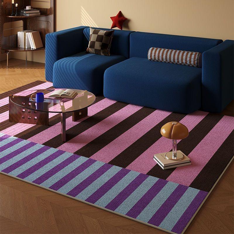 Vibrant Striped Carpet Living Room Decoration Bedroom Carpet Sofa Area Rug Big Size Coffee Tables Mat Non-slip Home Decor