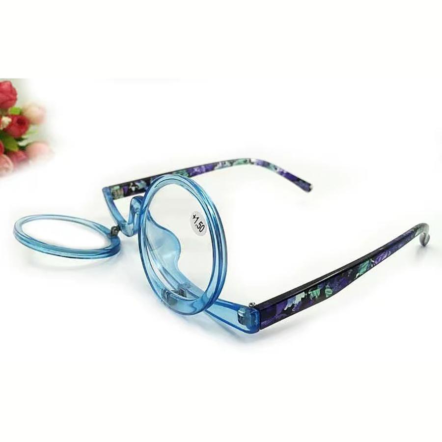 

Quickpick Tennis Pickleball Ball C2 в 1 увеличительные очки для макияжа с откидными линзами для чтения без батареи портативные цветочные темы 200