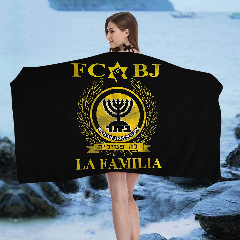 B-Beitar J-Jerusalem F-FC Beach Towel Cartoon Cute Summer Kids Large Bath Towel Microfiber Absorbent for Swimming Travel