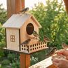 Hanging Bird Breeding Box Bird Cage Bird Feeder House Wood Bird House  Backyard Home