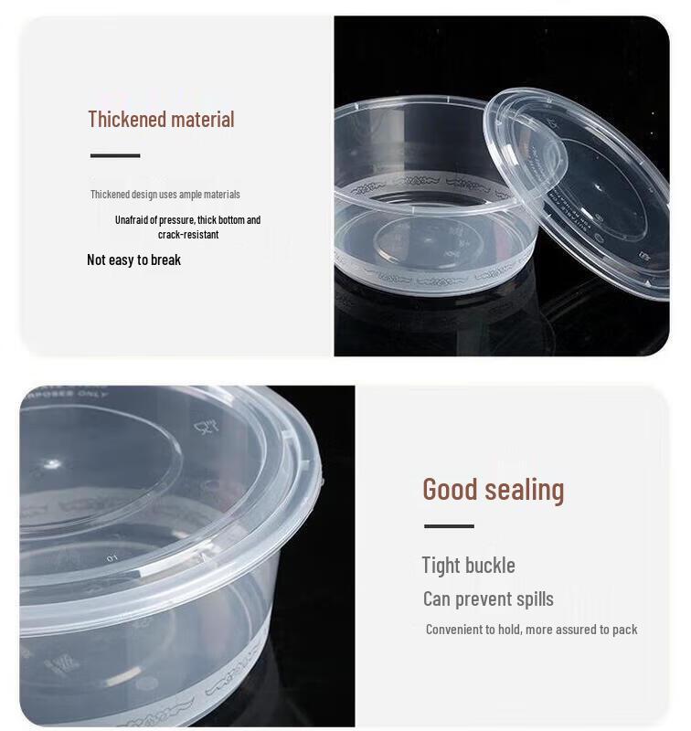 ZLIII Disposable Round Transparent Food Container