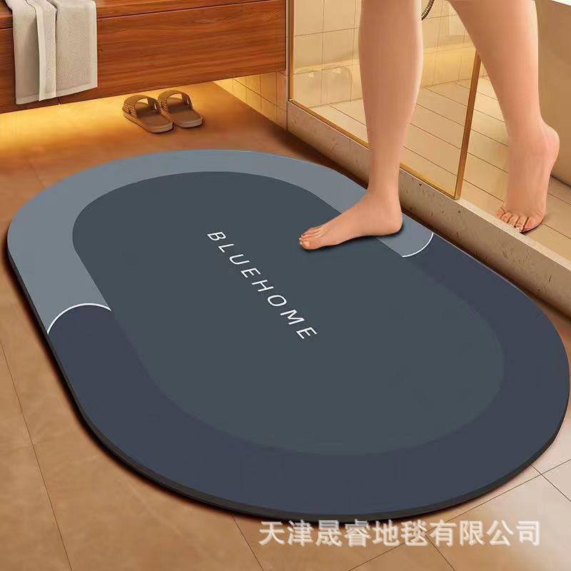 Quick-Dry Diatomite Bath Mat Bathroom Entrance Non-Slip Absorbent Floor Rug Modern Minimalist Design