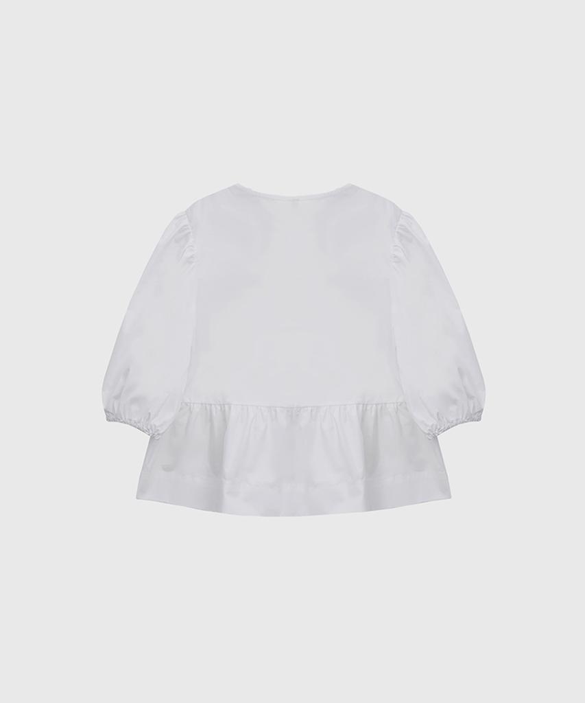 Kwinseulaebis Claire Three-Strap Puff Sleeve Ribbon Blouse