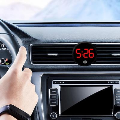 Relógios Digitais de Painel de Carro, Relógios de Carro Luminosos Ativados por Toque Redondos Relógio de Painel de Carro, Portátil