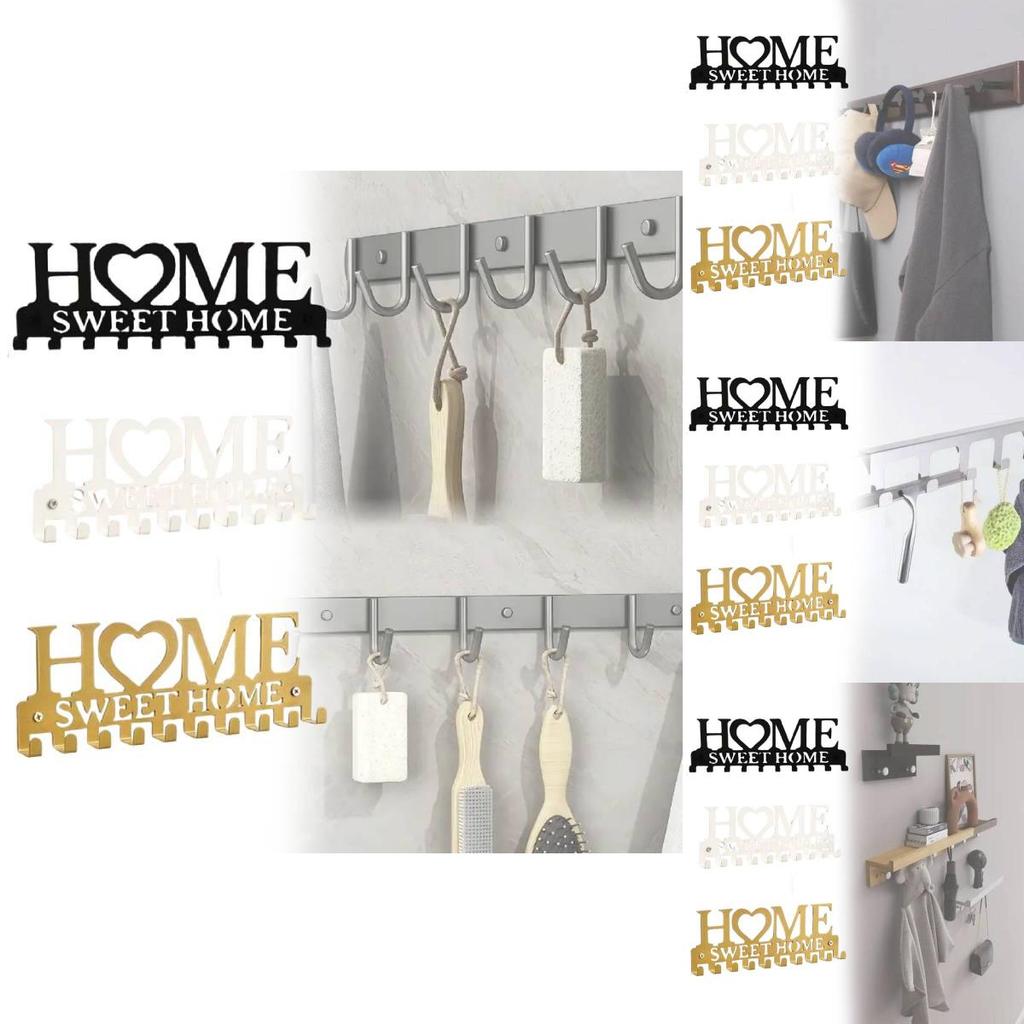 Modern Iron Home Letter Key Towel Organizer With Screw Mount For Household Storage