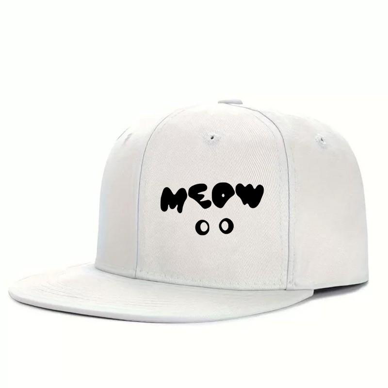 Meow Hidden Eyes Cat Themed Baseball Cap Breathable Adjustable Polyester Casual Cap One Size