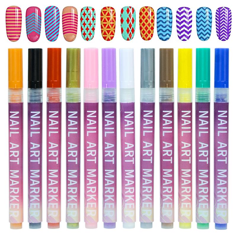 Multi-color 0.5mm Nail Art Graffiti Pen for DIY Line Drawing and Color Painting