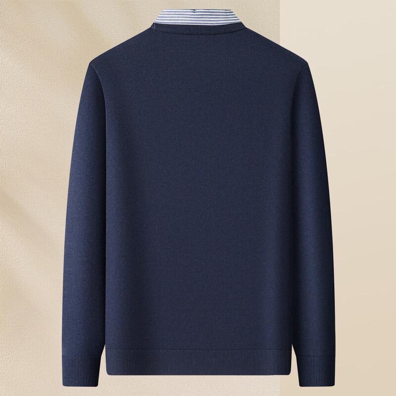 MONTAGUT Men's Long-Staple Cotton Faux Two-Piece Knit Sweater