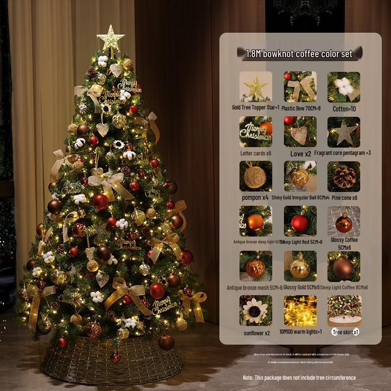 Large Encrypted Flickering Christmas Tree Ornament Set for Living Room Decor