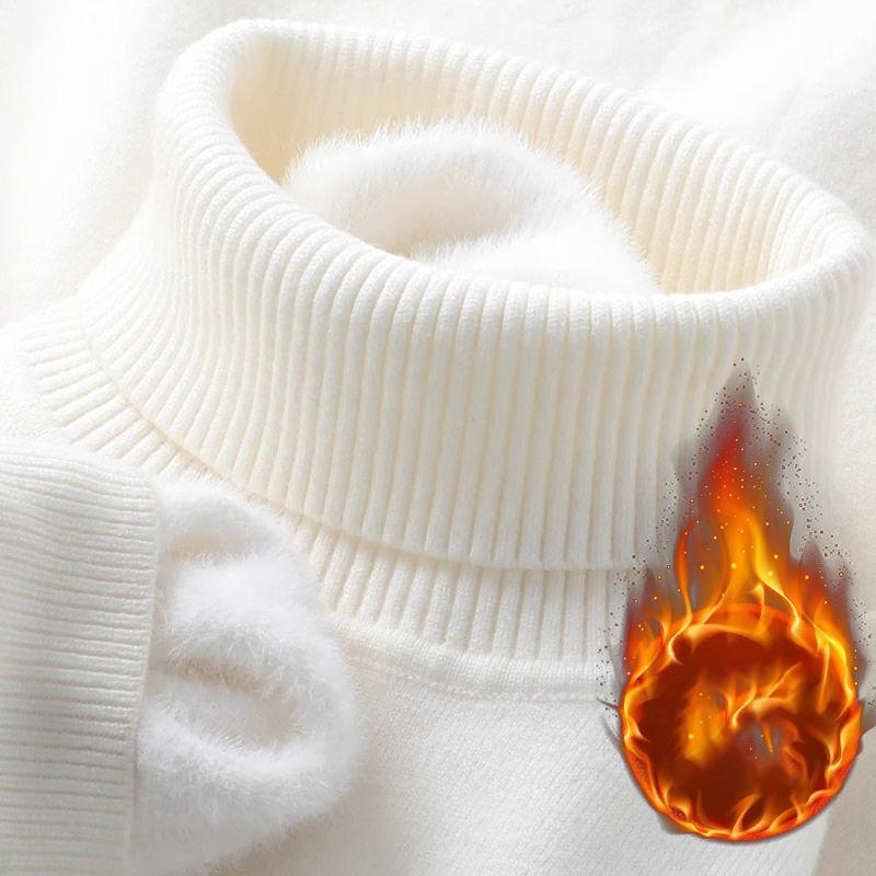 Men Sweatwear Anti-pilling Knitted Turtleneck Sweater Slim Fit Long Sleeve Pullover Solid Color Trend Clothing