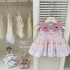 Girls Summer Pink Cartoon Bubble Dress Sweet Stylish Camisole Sundress