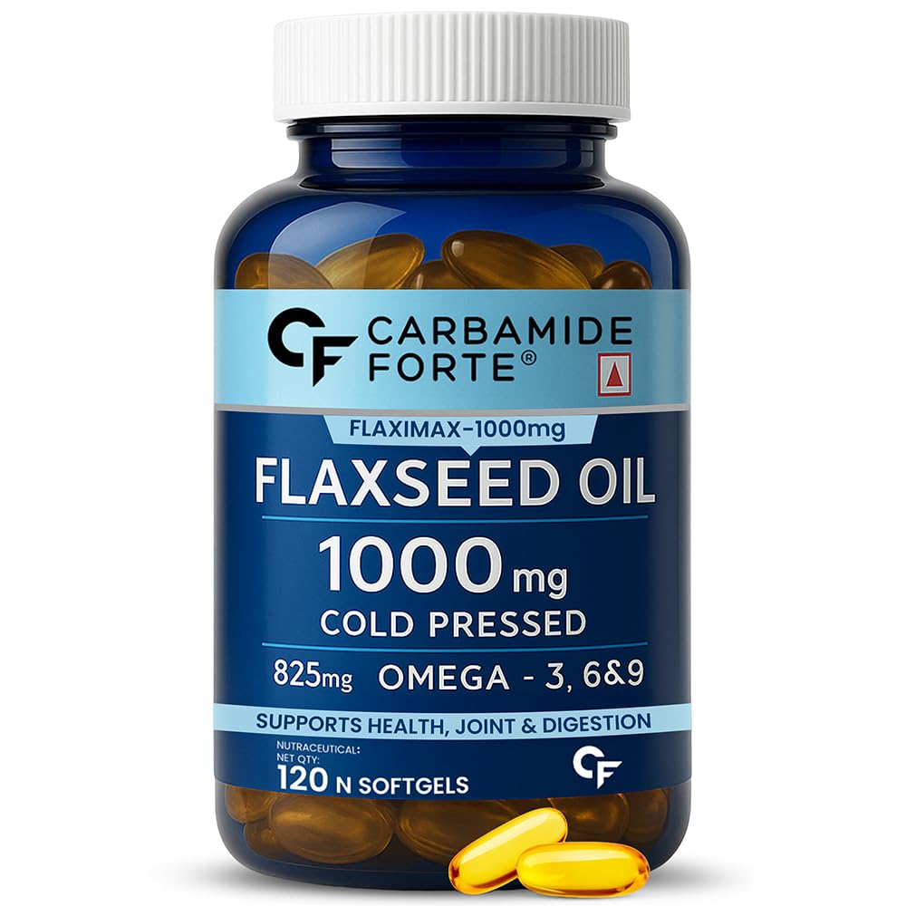 

Carbamide Forte Flaxseed Oil Omega 3 6 9 Capsules 1000mg for Men and Women 120 Capsules